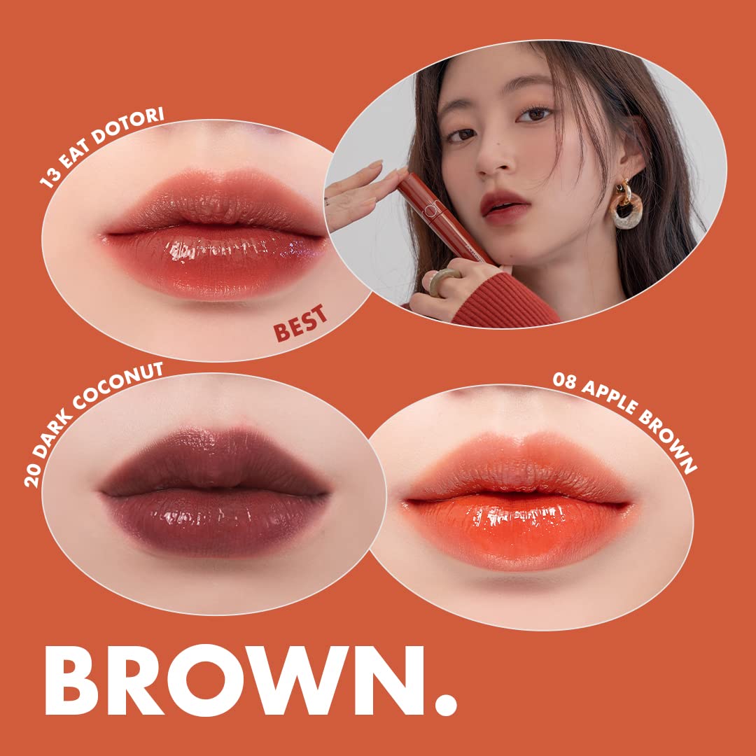rom&nd Juicy Lasting – Tinte de labios de color intenso con acabado jugoso y brillante, de larga duración, efecto MLBB, hidratante, altamente