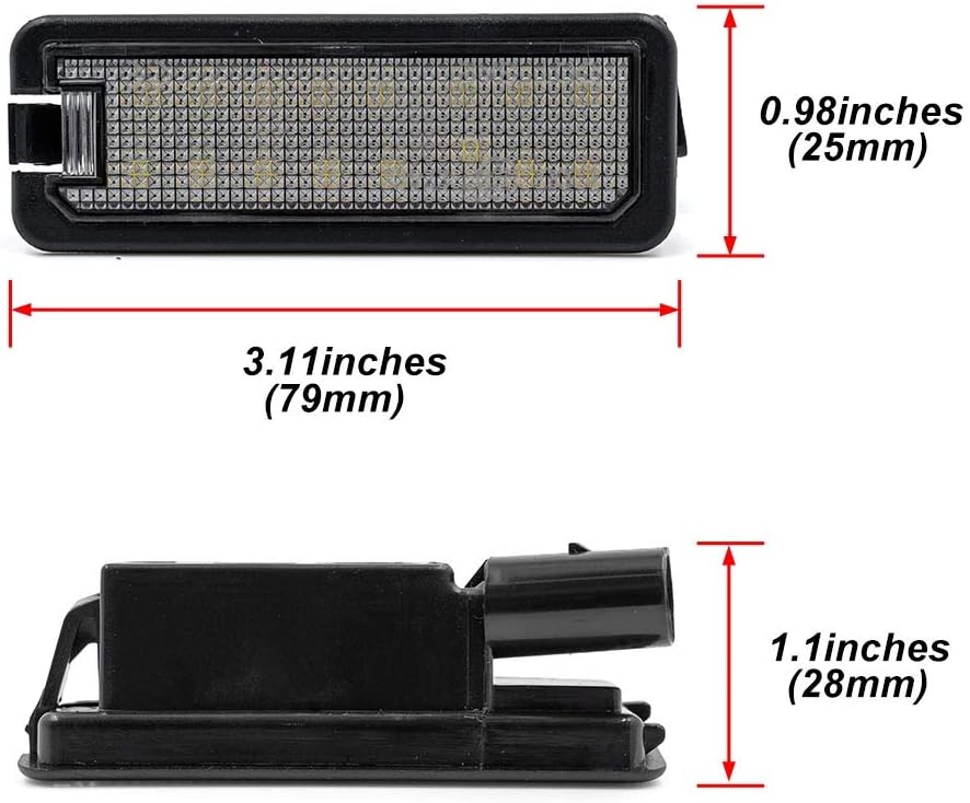 2 unids LED matrícula luces número placa lámpara para VW Amarok Eos Golf Mk7 nuevo escarabajo alimentado por xenón LED blanco libre de errores con