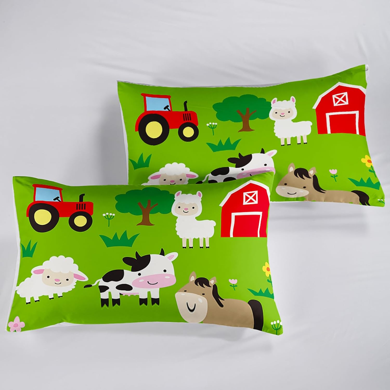 Edredón de animales de granja, juego de edredón de oveja, vaca, cerdo, para niños, adolescentes, niñas, niños, juego de ropa de cama de 3 piezas
