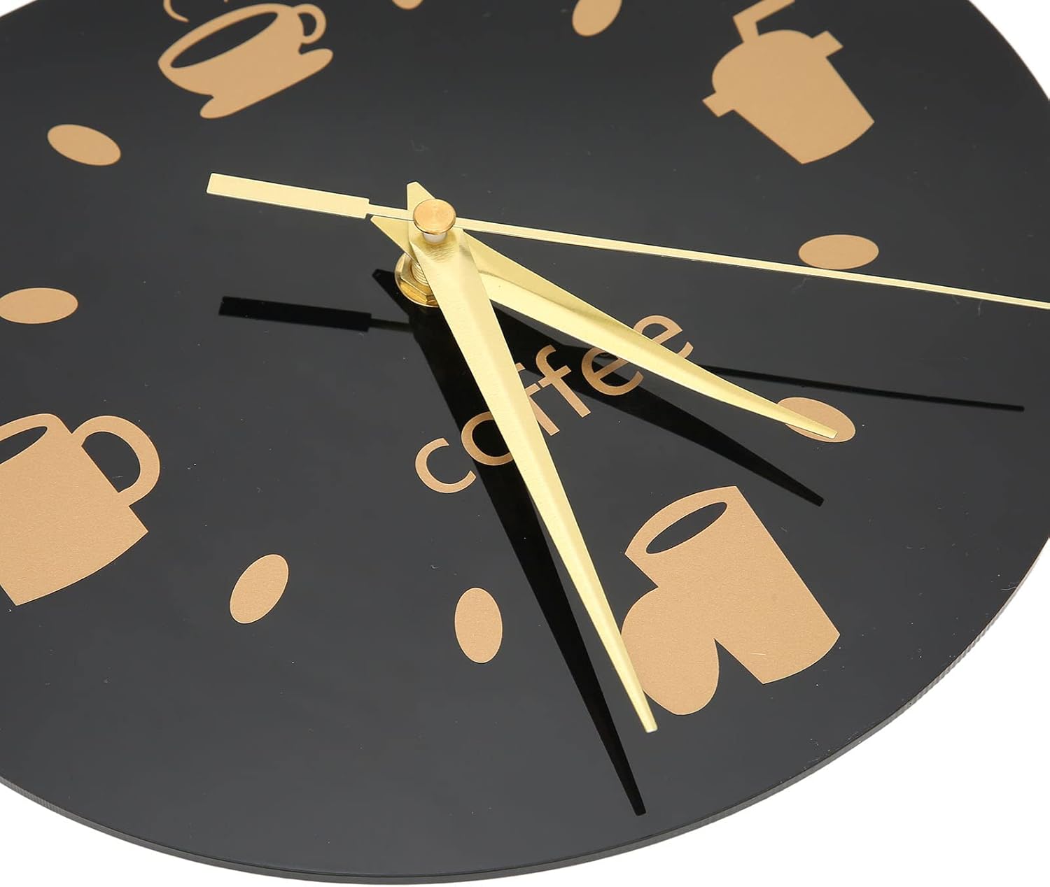GLOGLOW Reloj de pared de cocina, reloj de pared 3D, movimiento silencioso, café, gato, sin marco, diseño para oficina, dormitorio, dormitorio