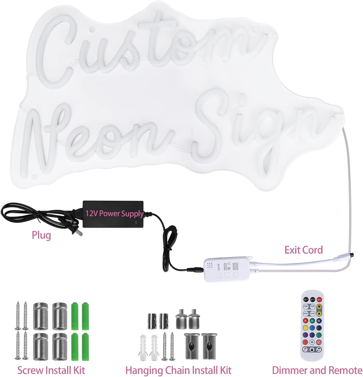 Lamomo Letreros de neón personalizables, letrero LED personalizable RGB, luces de neón coloridas regulables para decoración de pared, regalos de