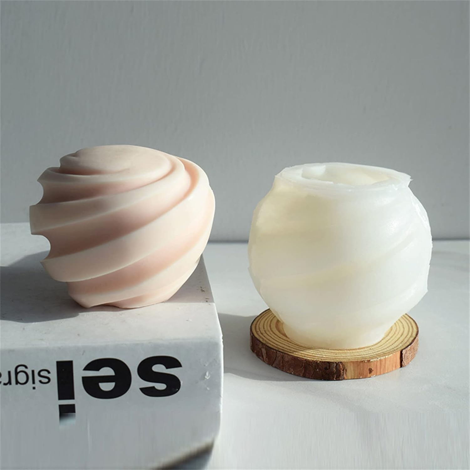 Molde de silicona para velas de bola de rosca, cera de jabón, fondant, pastel de chocolate, caramelo, molde para hornear, yeso, resina epoxi, molde