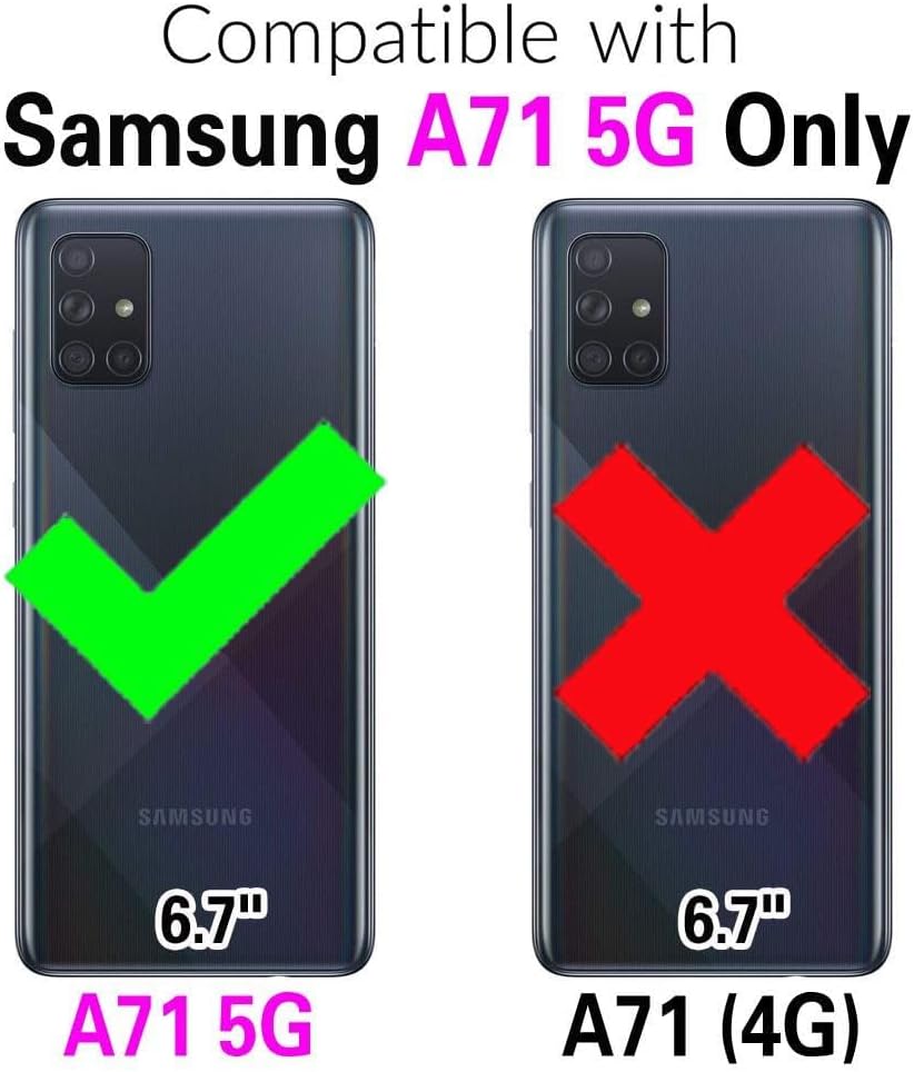 Asuwish Funda de teléfono para Samsung Galaxy A71 5G con protector de pantalla de vidrio templado y soporte delgado, híbrida, resistente, funda
