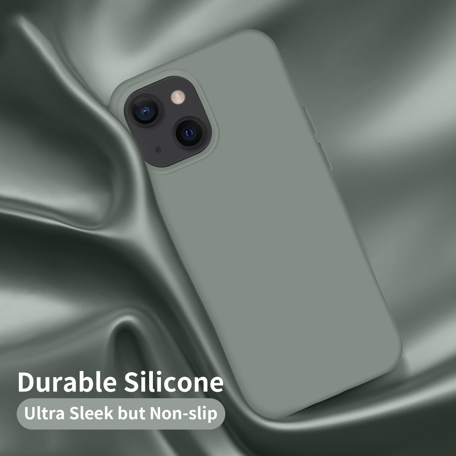 Cordking Funda para iPhone 13, iPhone 14, funda de silicona ultra delgada, a prueba de golpes, con forro de microfibra suave antiarañazos, 6.1