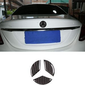 YIWANG 3 unids real fibra de carbono coche puerta trasera camión arranque emblema insignia etiqueta para Mercedes Benz Clase C W205 2016-2019 Auto YIWANG 3 unids real fibra de carbono coche puerta trasera camión arranque emblema insignia etiqueta para Mercedes Benz Clase C W205 2016-2019 Auto