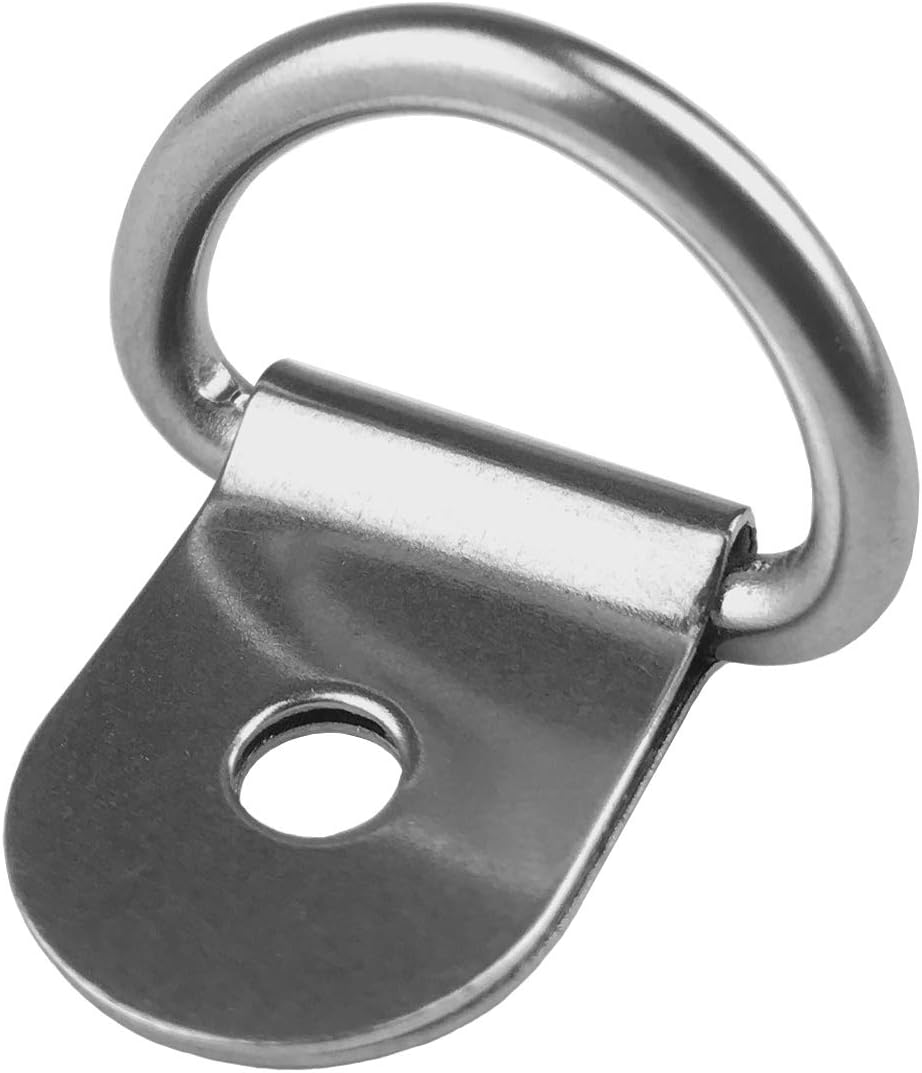EXCELFU Paquete de 30 anillos en D pequeños de acero inoxidable con anillas en D, anillos de anclaje para cargas en casos, camiones, remolques de