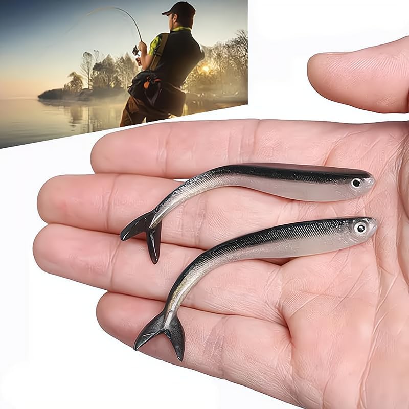 20 unids 10 unidsbolsa 3.1 in gusanos de camarón suave cebo de pescado plata silicona wobblers equipo de pesca jigging cebo de pesca jig cabeza cebo