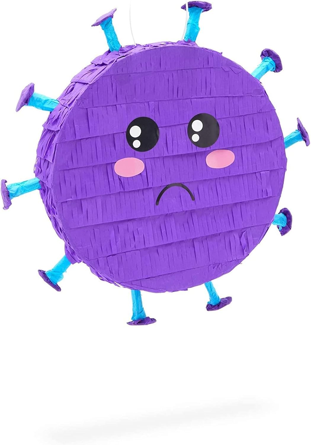 Piñata pequeña redonda morada para fiestas en casa
