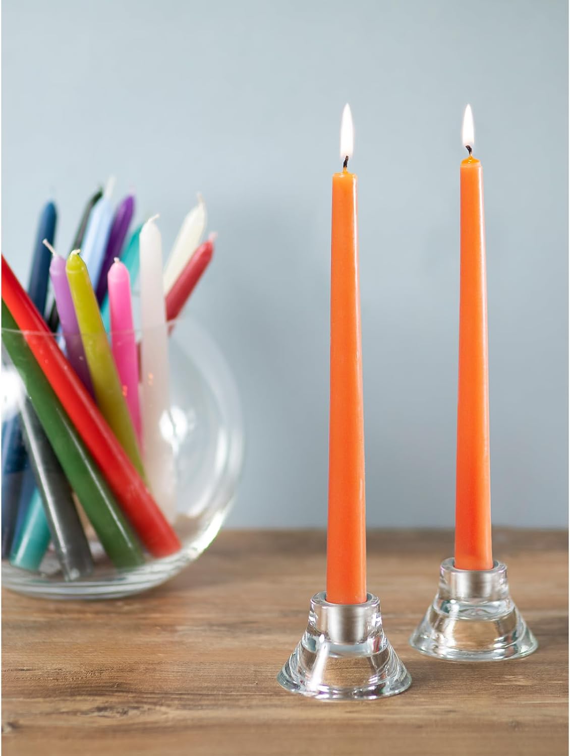 CANDWAX Juego de 12 velas cónicas de 10 pulgadas, velas altas sin perfume, velas cónicas color naranja, perfectas como velas para el hogar o velas