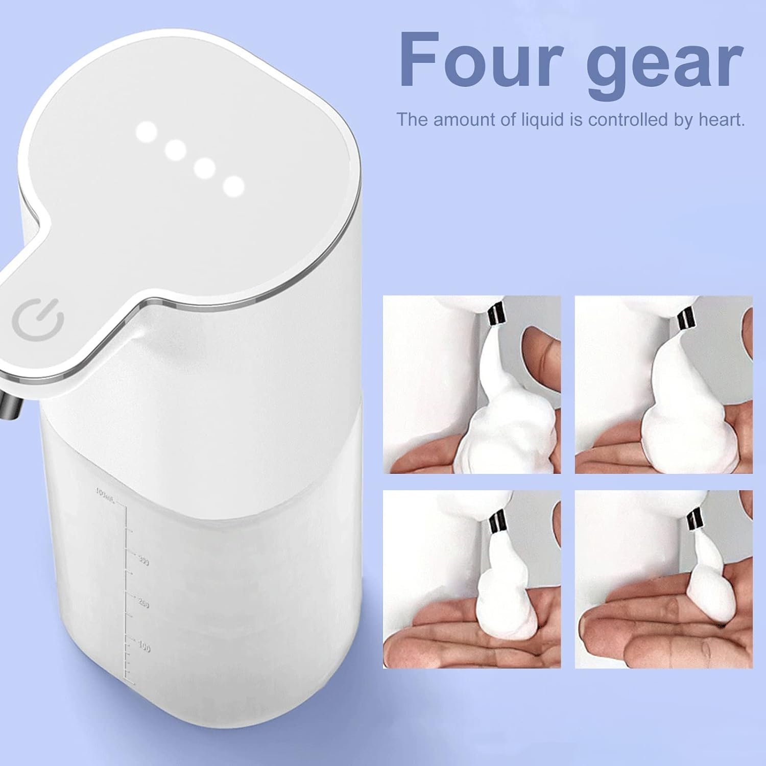 ZTGD Dispensador automático de jabón líquido, dispensador de jabón de 13.5 oz13.5 fl oz, dispensador de jabón con sensor infrarrojo, dispensador