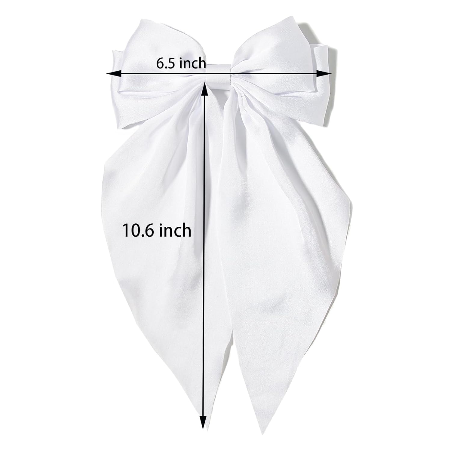Furling Pompoms Pinzas para el cabello para mujer, pinzas de lazos blancos para el cabello, lazos verdes, pasador de resorte, pinzas de cola larga,