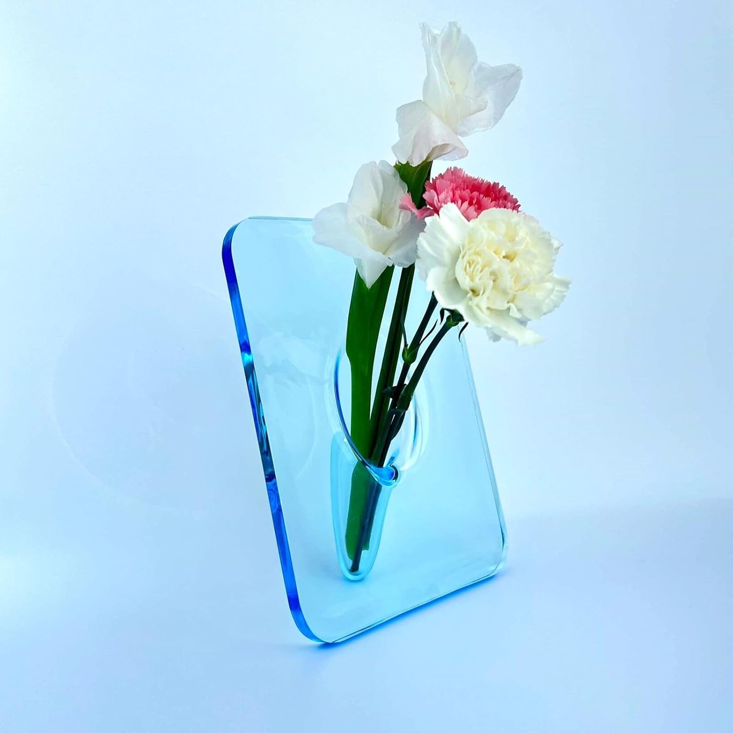 Florero de acrílico transparente rectangular, marco acrílico, florero Art Deco, decoración de consolas y varios escritorios, regalos de inauguración
