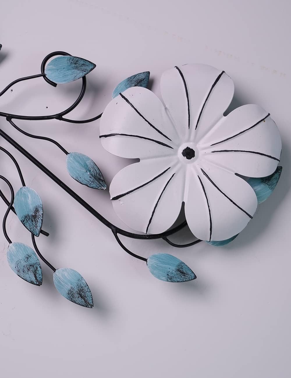 HONCOEN Decoración de pared de flores de metal, escultura de arte de pared 3D, regalos modernos para el hogar, manualidades en interiores, 34.6 x