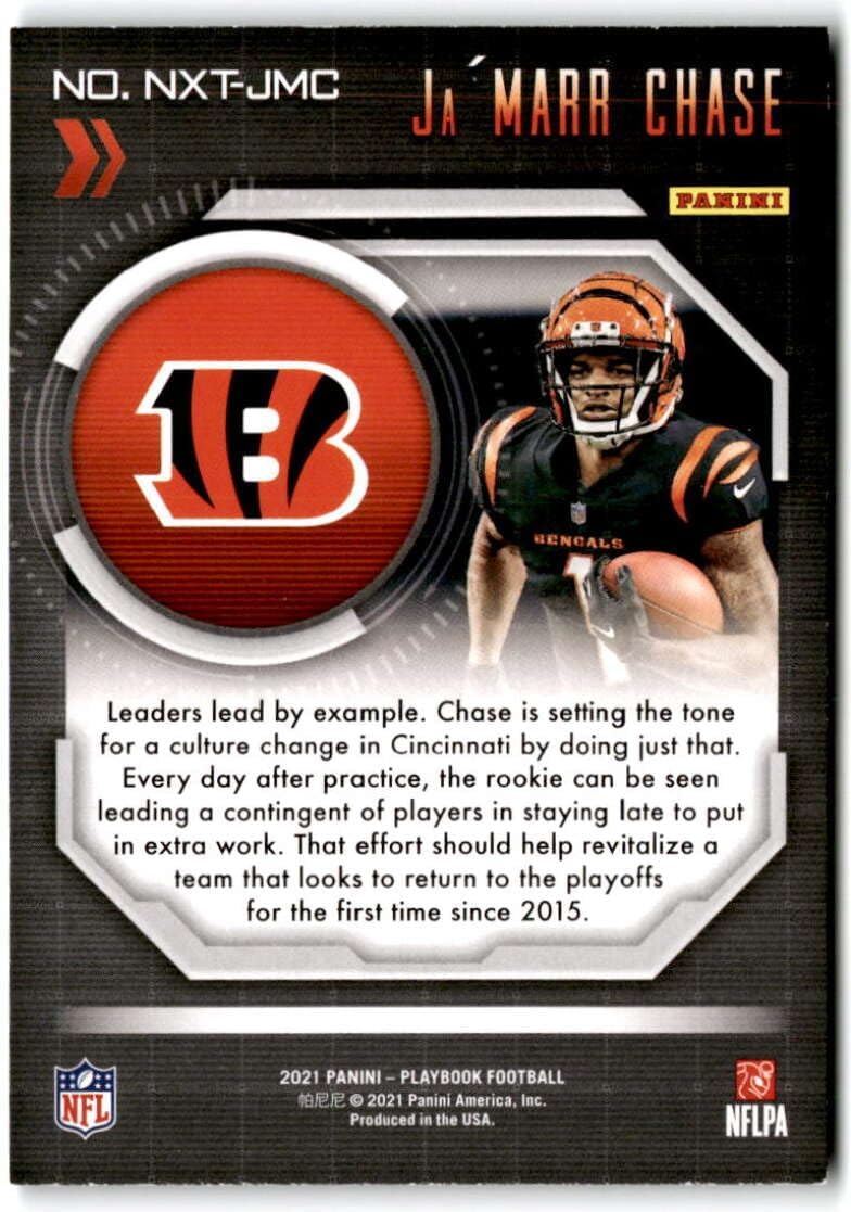 2021 Panini Playbook Next Up #NXT-JMC JA’MARR CHASE Cincinnati Bengals Football Trading Card