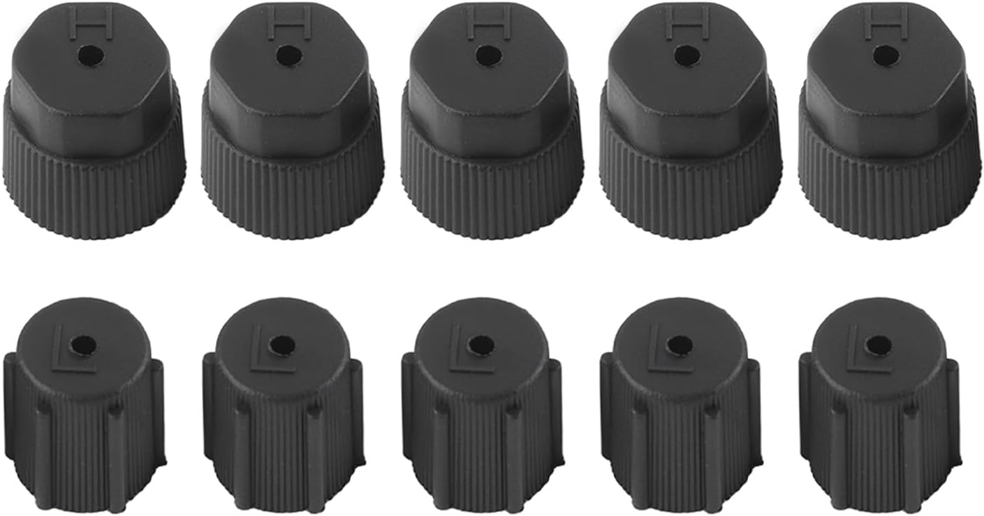 Tapa de núcleo de válvula de AC, 10 piezas universal de aire acondicionado, reparación de AC, cubierta de puerto de carga de refrigerante, accesorio