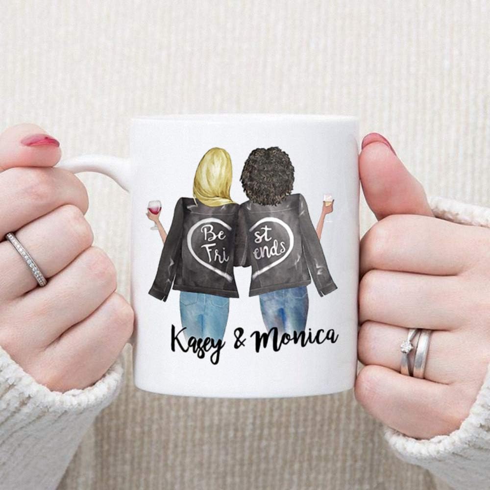 Taza de café personalizada para mujeres, elige nombres, tazas de amistad personalizadas para amigos, mejores amigos, regalos de cumpleaños, amistad
