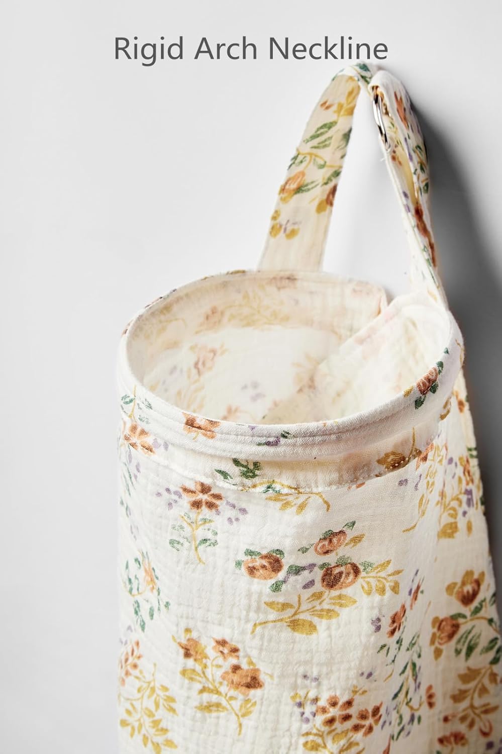 Insular Funda de lactancia de muselina para lactancia materna, fundas de lactancia transpirables con cuello de arco para mamá, delantal de lactancia