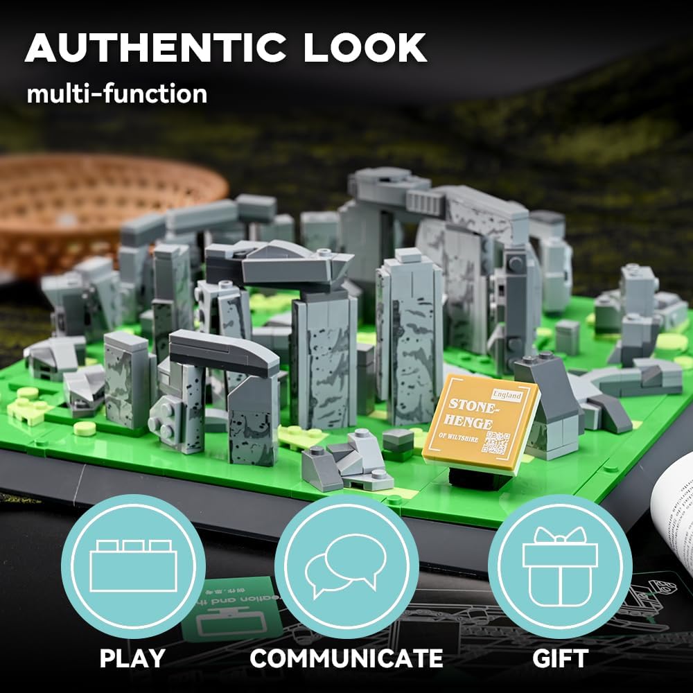 Architectural Stonehenge of England – Juego de construcción de colección grande y regalo para adultos (753 piezas)