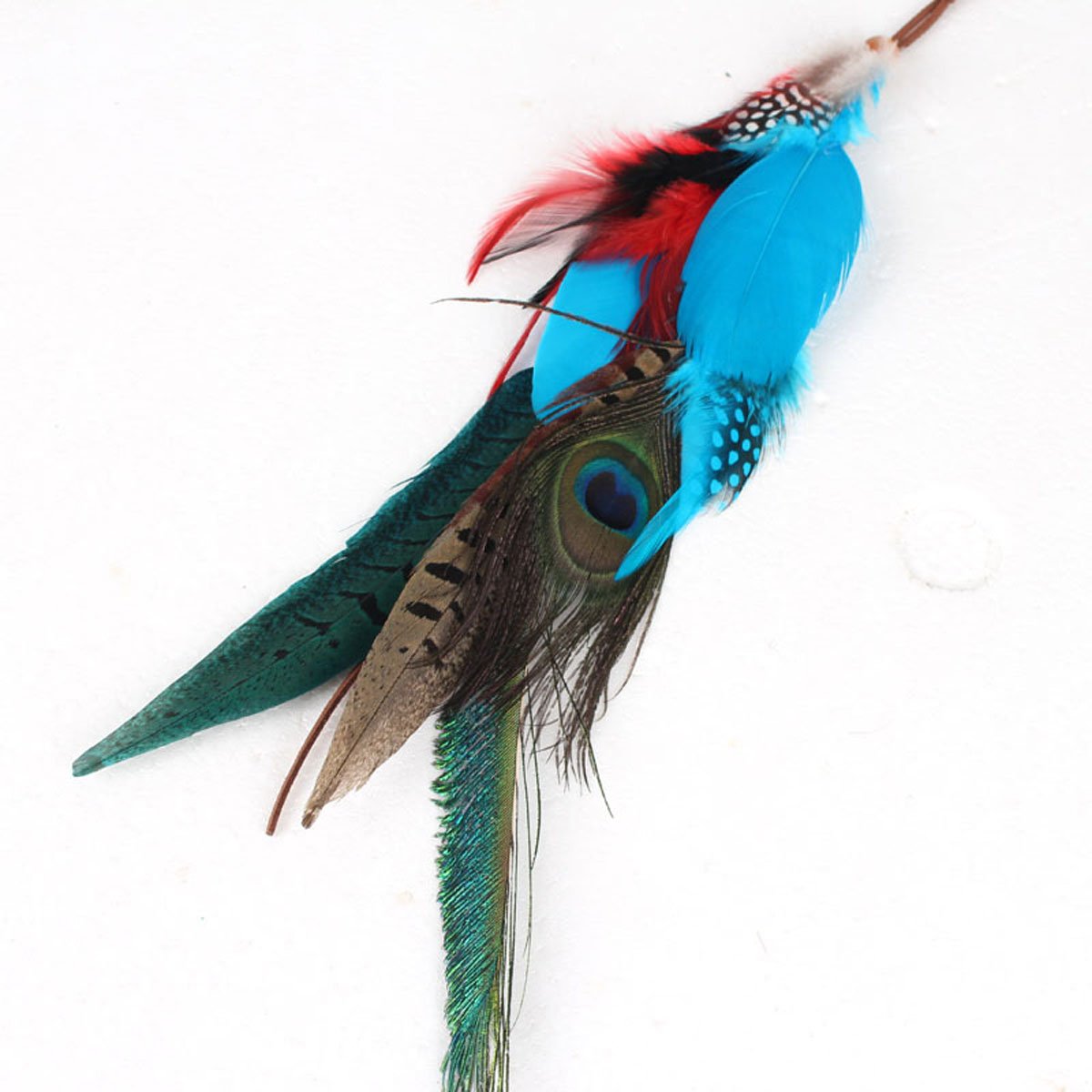 Suoirblss 1 pieza de extensiones de cabello hippie boho hechas a mano con clip de plumas peine horquilla tocado accesorios de bricolaje para mujeres