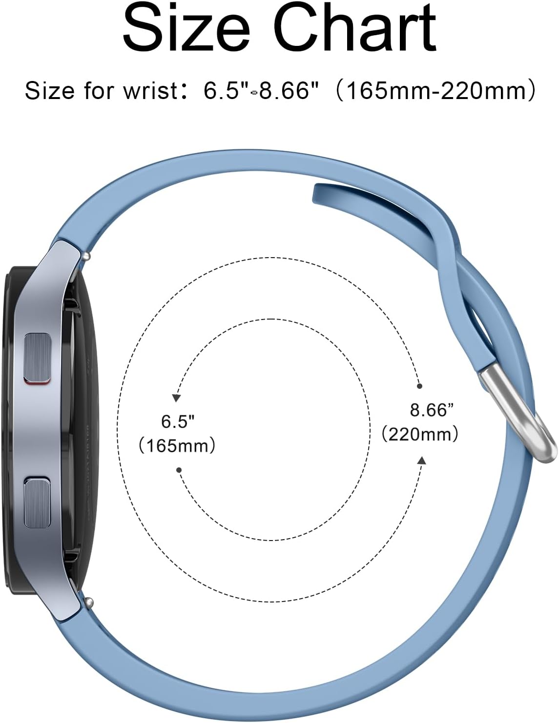 AK Correa de repuesto ajustable para Samsung Galaxy Watch 5 de 1.575 pulgadas, 1.732 pulgadas, Galaxy Watch 5 Pro de 1.772 pulgadas, 0.787 pulgadas,