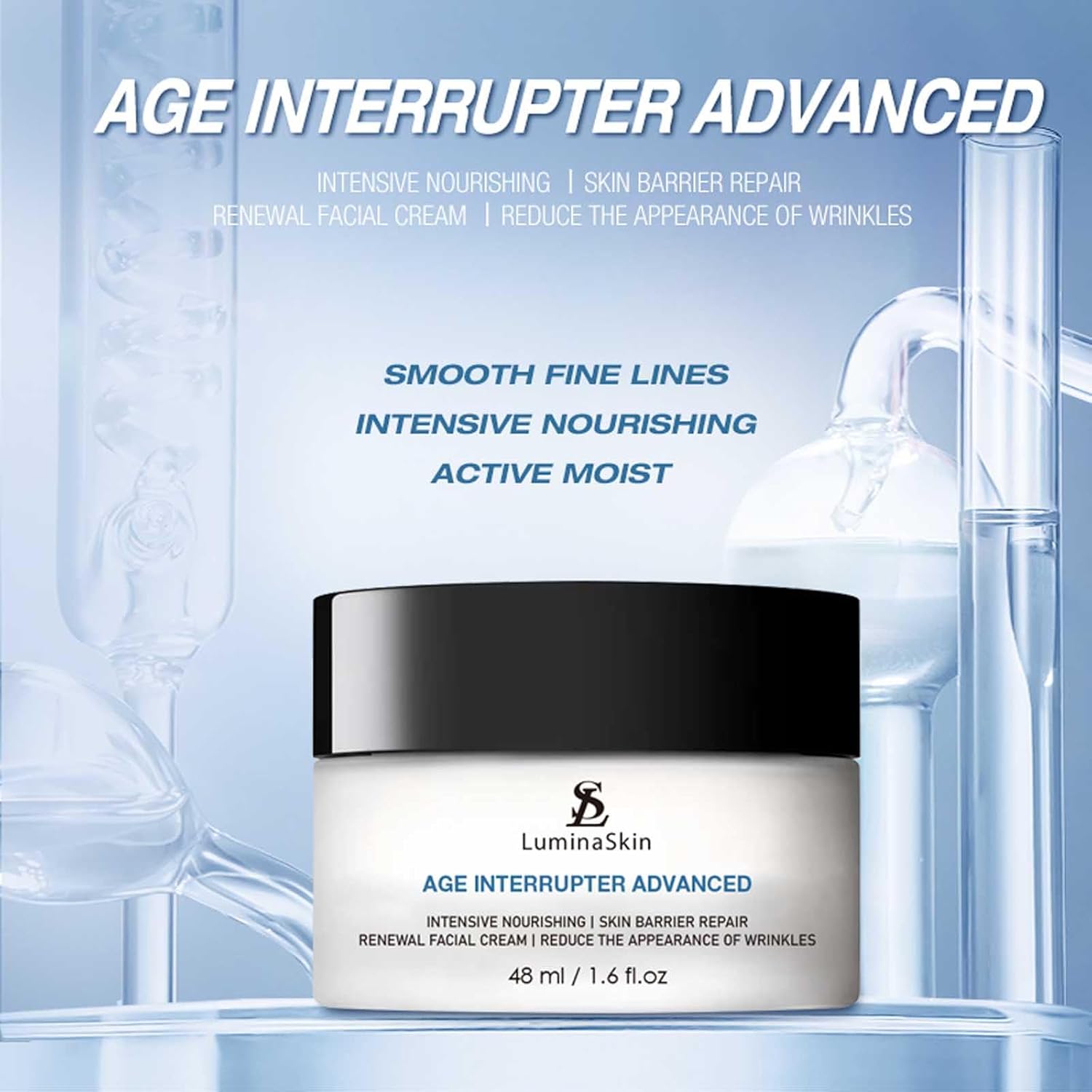 Age Interrupter Advanced Cream Hidratante nutritivo intensivo para la piel – Reparación de barrera cutánea – Crema facial renovadora, reduce la