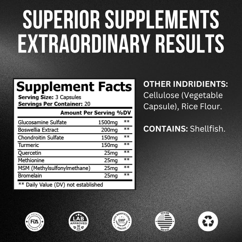 4D NUTRITION Total Flex – Complejo de construcción de articulaciones, glucosamina, MSM, condroitina – Protege, repara y reconstruye las