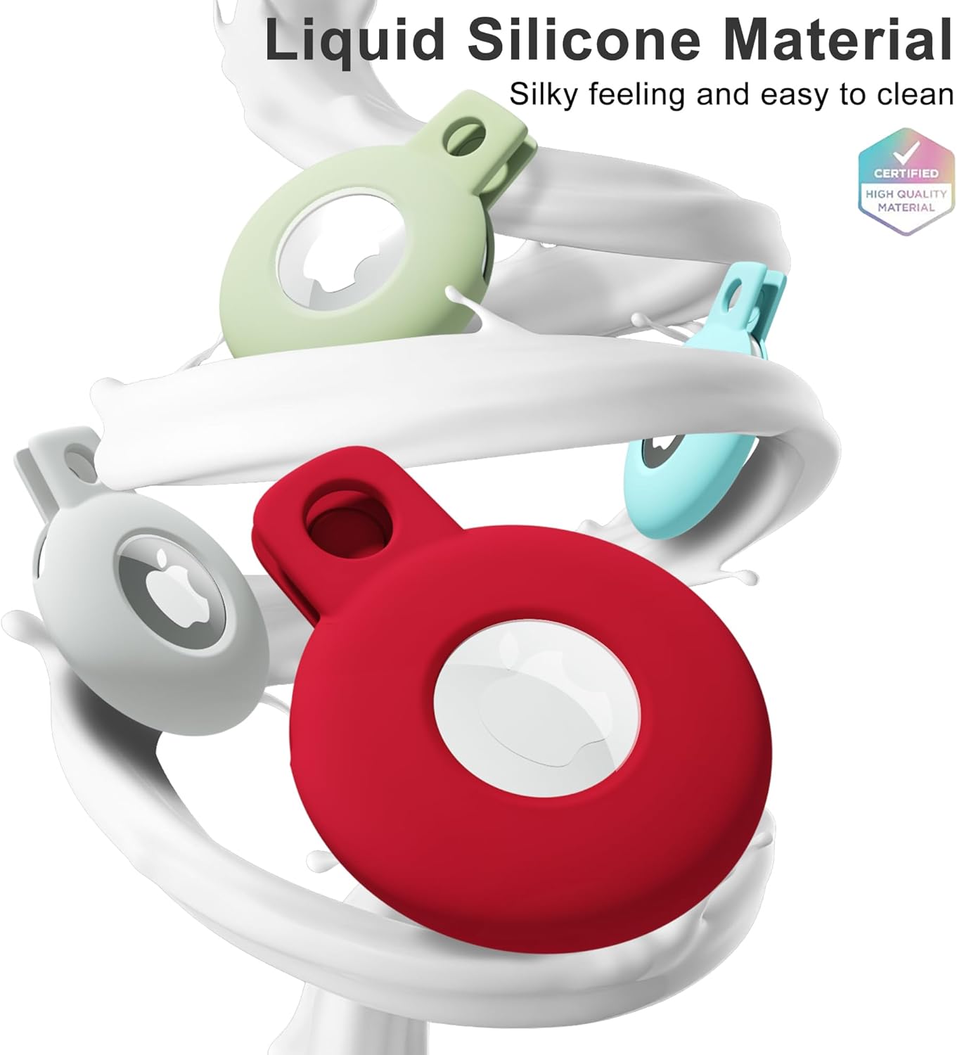 Svanove Llavero para Airtag con llavero Airtag, funda para Airtag de Siliocne, bonitos accesorios para Airtag para niños, equipaje, collar de perro