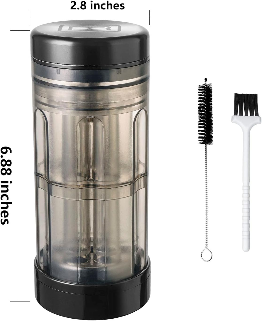 Free Boy Amoladora de aluminio grande de 2.8 pulgadas, cargador de cono transparente y almacenamiento 3 en 1, máquina de llenado de prerollo de
