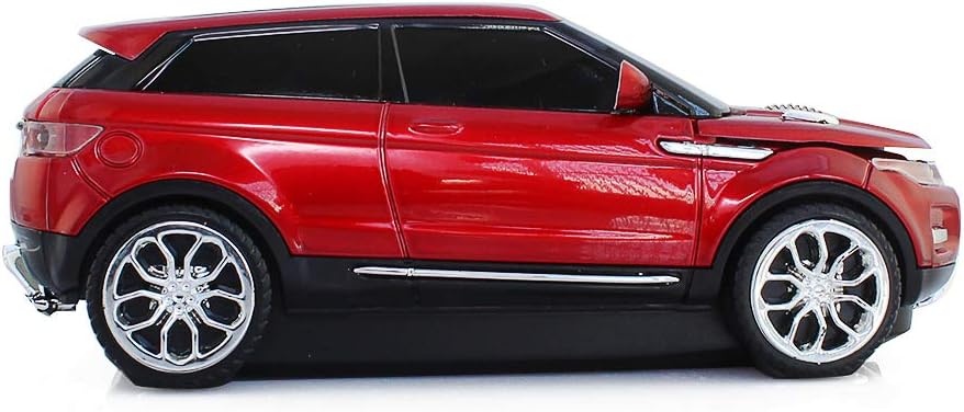 ECOiNVA Ratón inalámbrico para coche deportivo Ratón de computadora portátil de escritorio Ratones ópticos 2.4G (rojo)