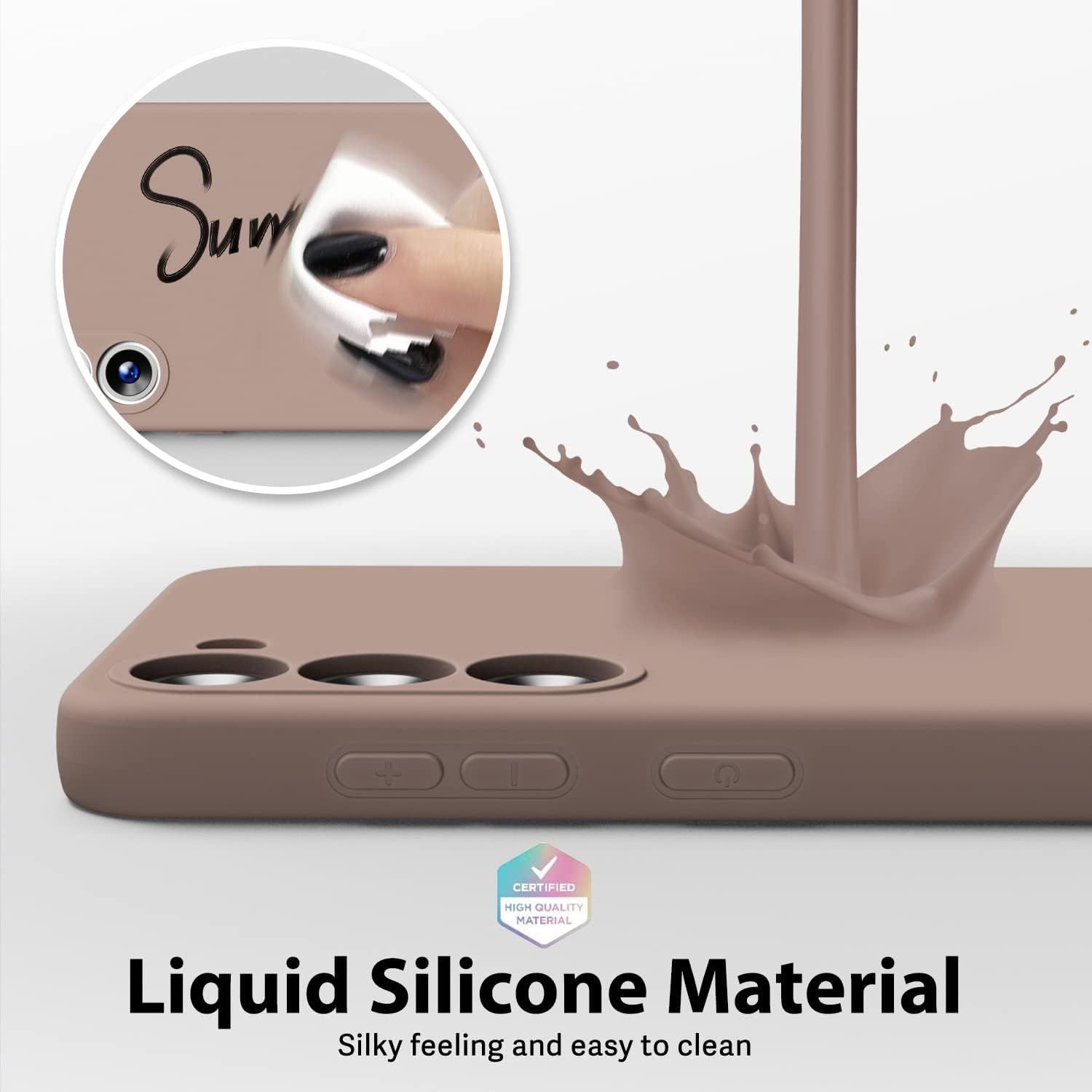 oakxco Funda para teléfono Samsung Galaxy S23 Plus de silicona líquida, bonita funda de gel suave de goma TPU suave para mujeres y niñas, diseño