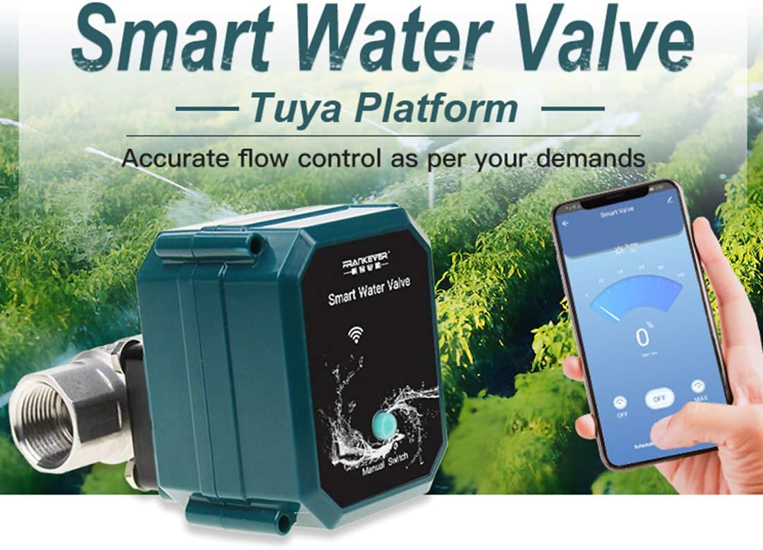 Válvula de agua inteligente con control remoto WIFI, temporizador de grifo para manguera compatible con Alexa, Google Home y Siri (WIFI, DN15 (12″))
