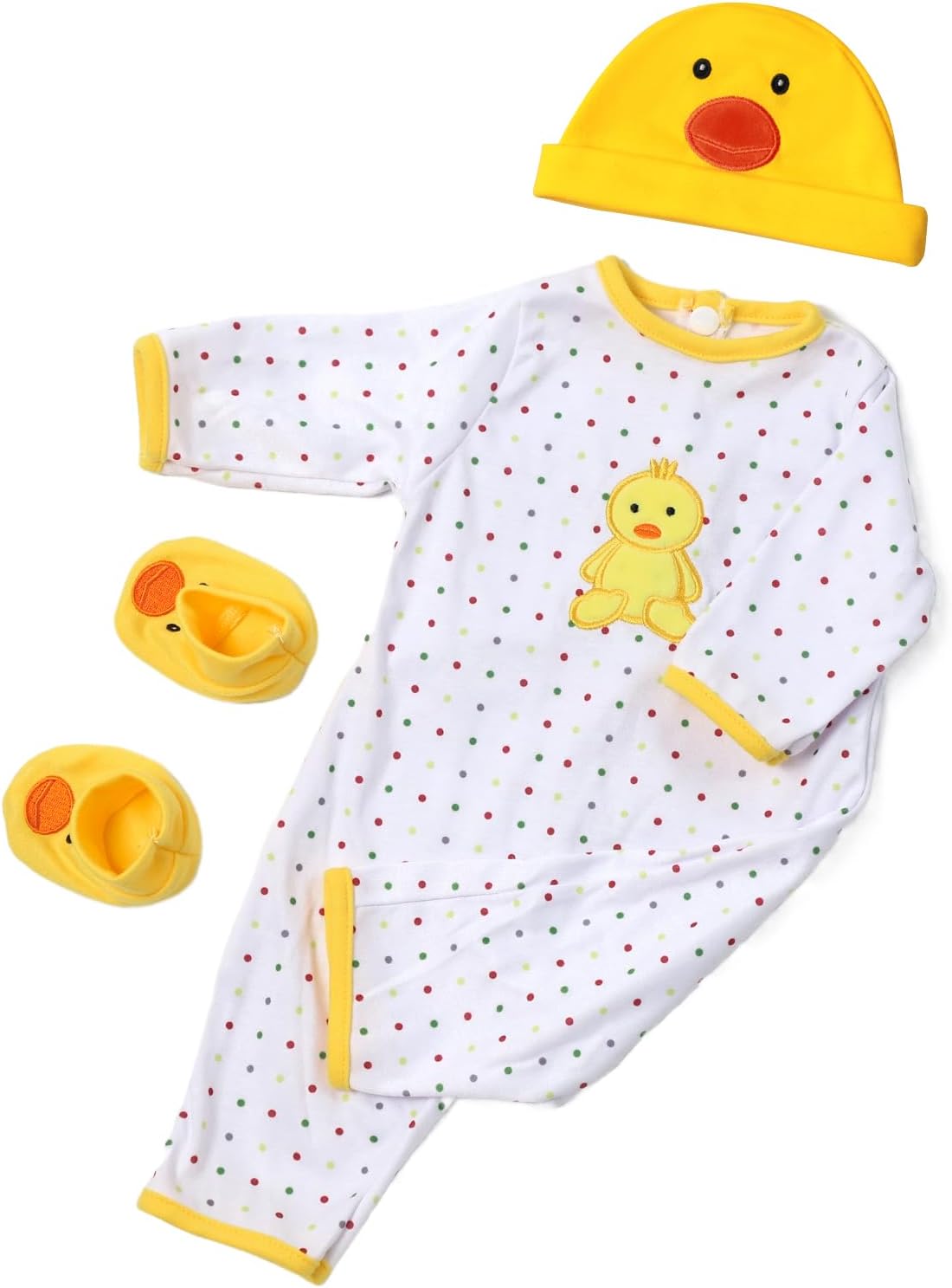 COSYOVE Ropa de muñecas Reborn de pato amarillo, accesorios para muñecas Reborn de 20 a 22 pulgadas, para niñas y niños recién nacidos