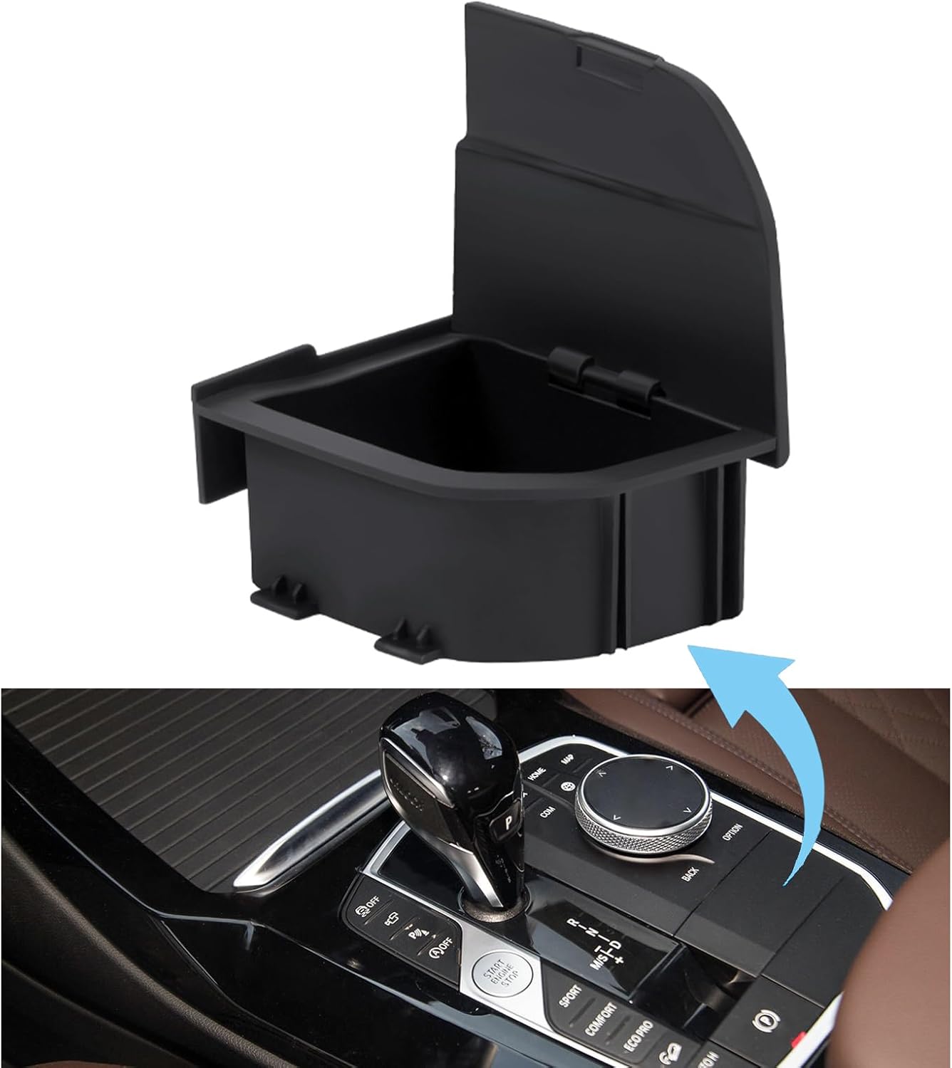 Oiqasoxl Organizador de consola central para BMW X3 iX3 X4 iX4 M3 2019-2024 caja de almacenamiento oculta para automóvil, BMW X3 X4 M2 M3 i3 328i