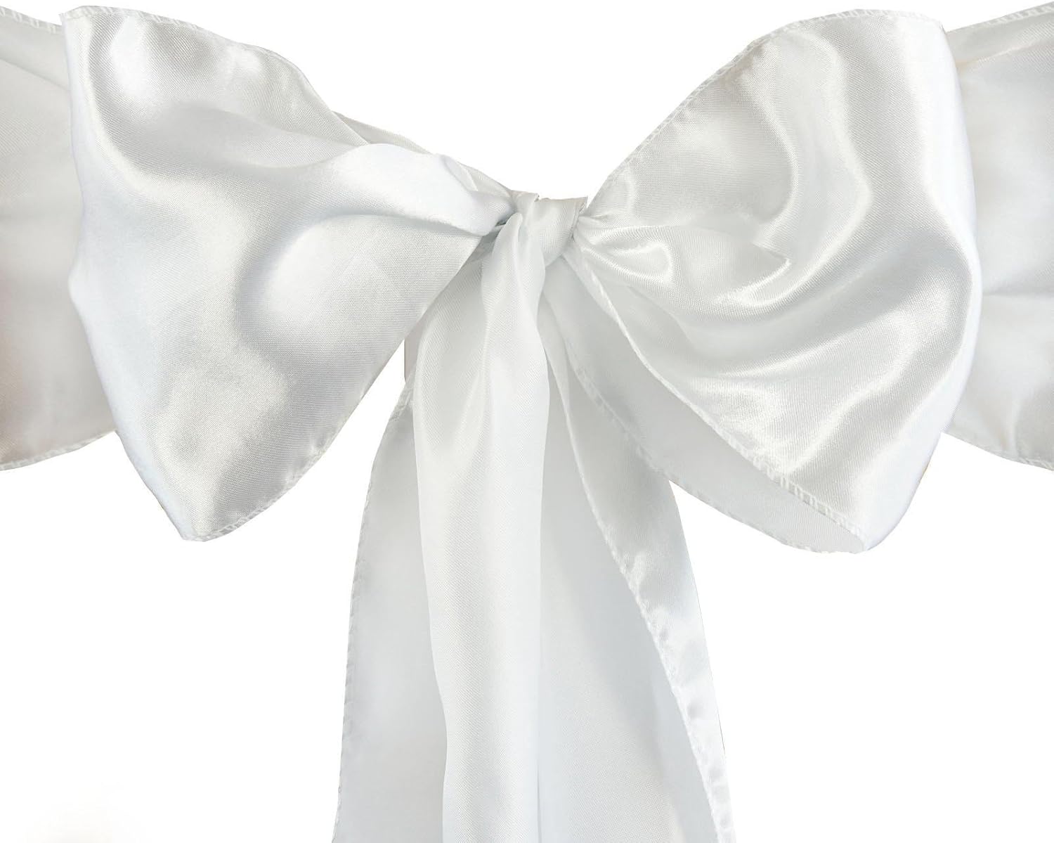 Efavormart – 5 cintas de satén blanco para silla, lazos para decoración de bodas, eventos, silla, moño, fiesta, suministros de decoración de 6 x 106