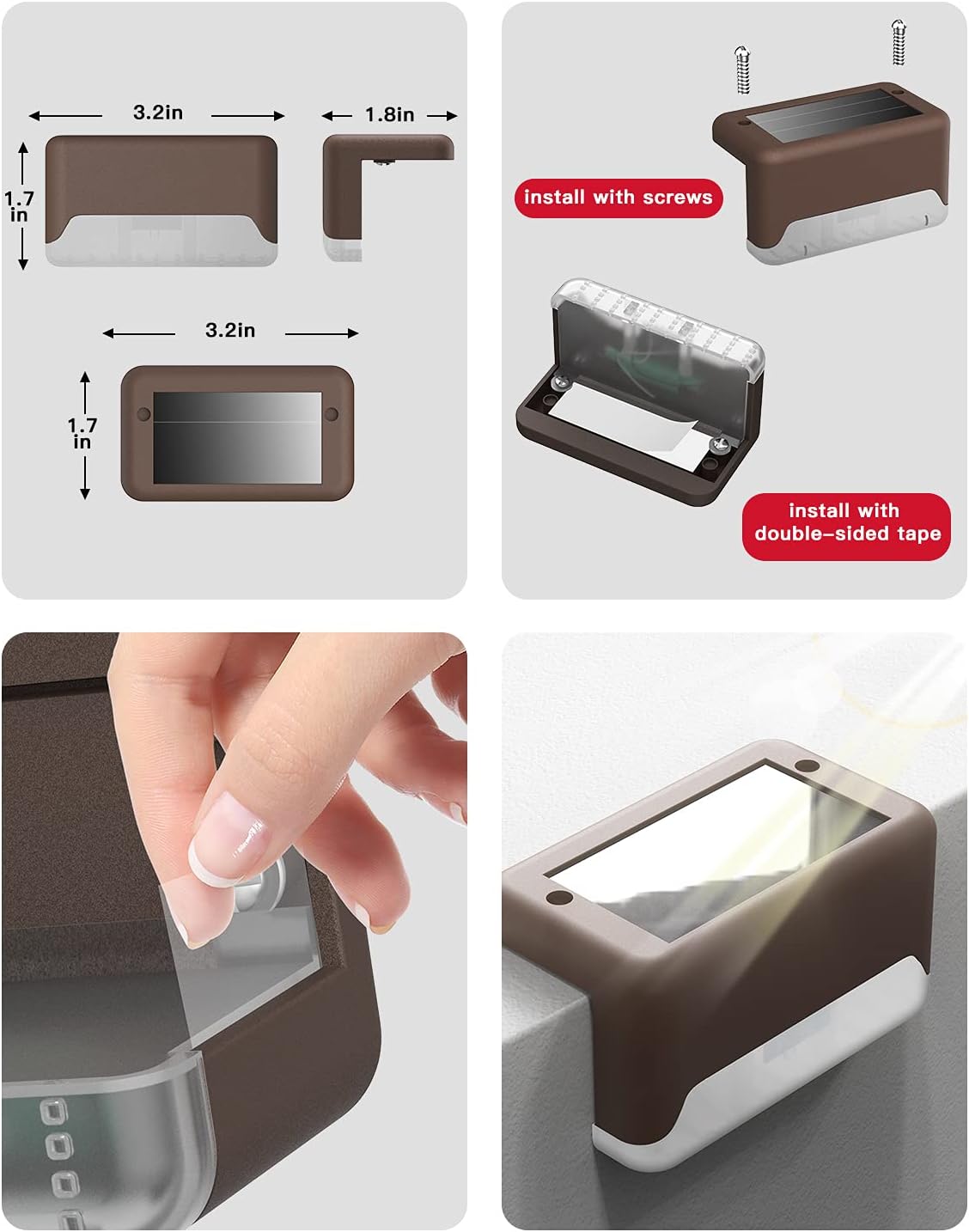 Luces solares impermeables para exteriores, paquete de 16 luces con sensor de movimiento para exteriores, luces solares para exteriores, luces