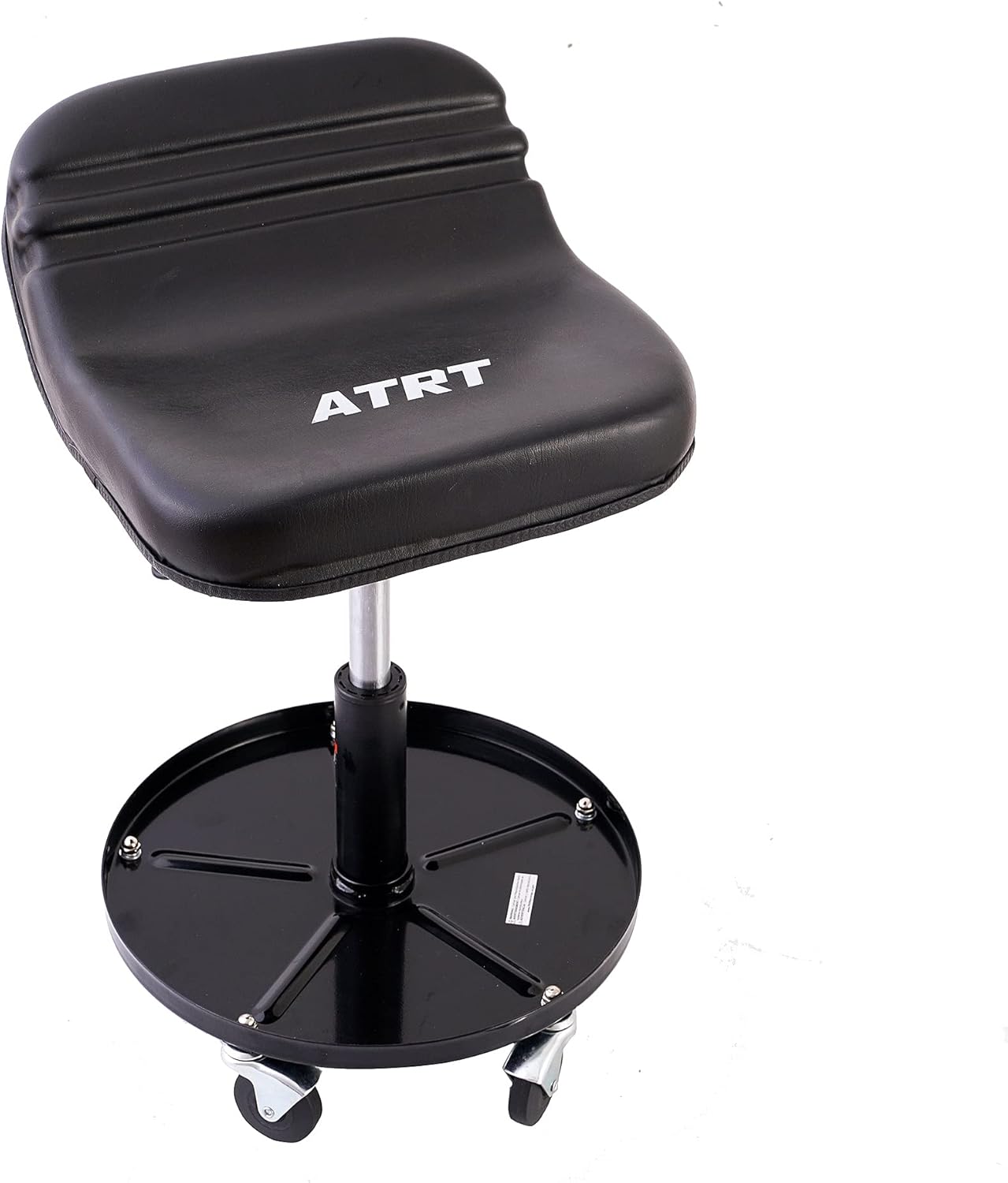 ATRT Asiento mecánico neumático con ruedas de capacidad de 300 libras, taburete con ruedas resistentes de 2.5 pulgadas y bandeja de herramientas,