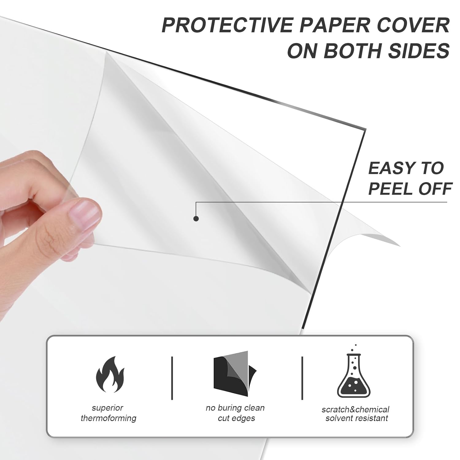 Paquete de 4 hojas de acrílico fundidoplexiglás transparentes de 8 x 12 pulgadas, hojas de plástico transparentes de 18 pulgadas de grosor (0.118