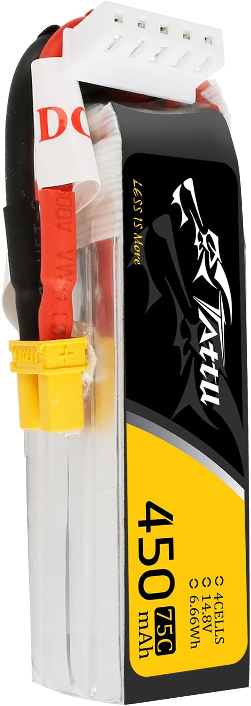 Gens ace Tattu 4S Lipo Batería 14.8 V 450 mAh 75C Lipo Batería XT30 Plug para H Frame Mini RC Racing Drone FPV