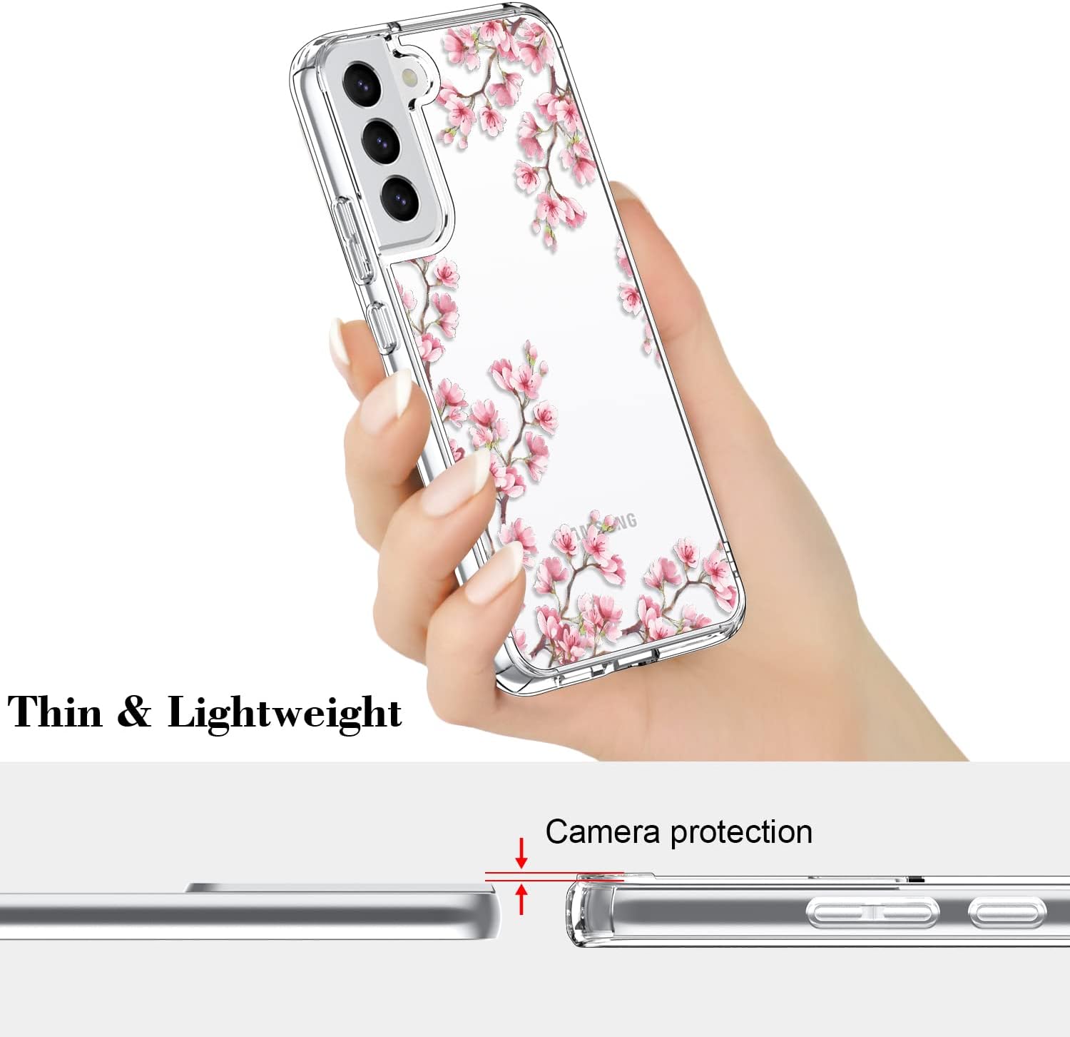 ICEDIO Funda para Samsung Galaxy S22, delgada, transparente, con diseños de moda, para niñas y mujeres, funda protectora duradera y resistente para