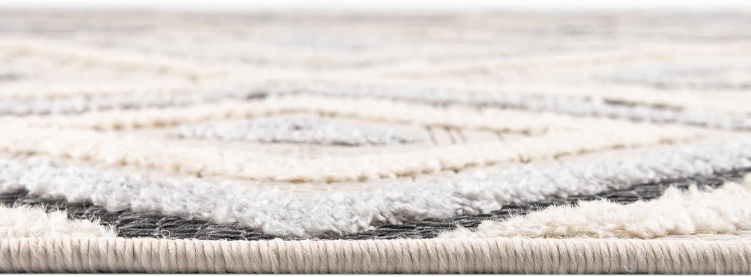 Unique Loom Arlo Collection – Alfombra de área Hannah (ovalada 5 pies 3 pulgadas x 8 pies 0 pulgadas, beige arenosogris)