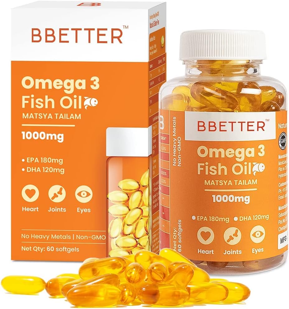 Aceite de pescado Omega 3 de 1000 mg de alta resistencia para corazón y cerebro saludables, cápsulas de ácidos grasos Omega3 para mujeres y hombres