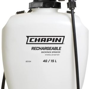 Chapin 60124 Rociador de mochila recargable con batería interna multiusos de 4 galones, blanco translúcido, tanque de polietileno Chapin 60124 Rociador de mochila recargable con batería interna multiusos de 4 galones, blanco translúcido, tanque de polietileno