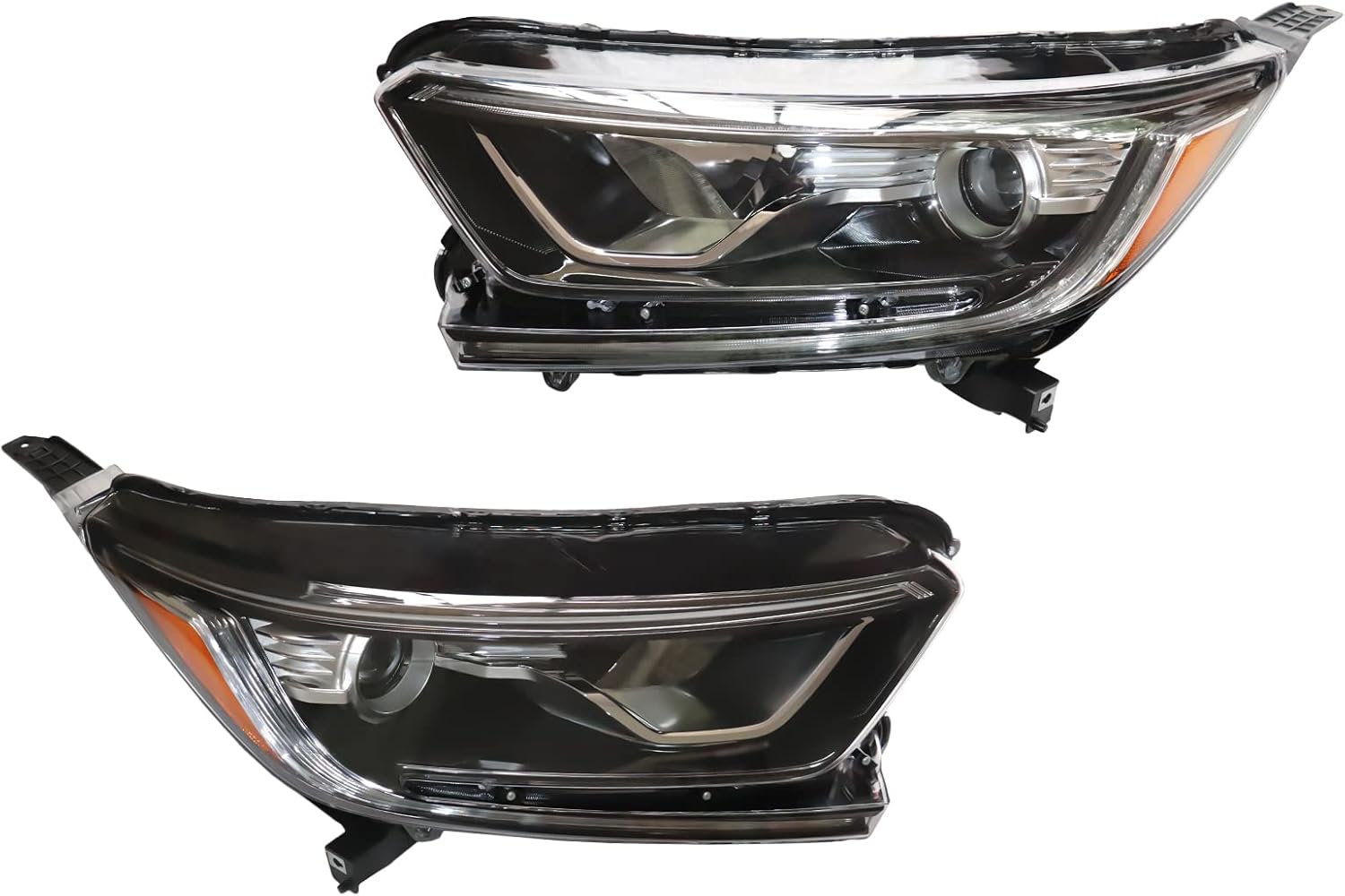 CNCEST Par de faros delanteros halógenos LED DRL  Carcasa Balck lente transparente  Ajuste directo  Para Honda CRV 2017 2018 2019 2020 2021