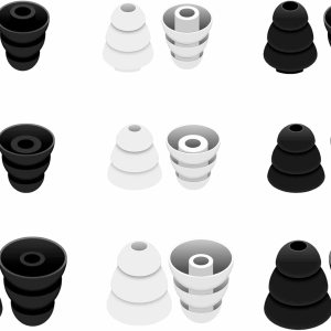 9 pares de puntas de oreja de triple brida con aislamiento de ruido, tapones de gel con orificio interior de 0.157 in para diámetro interior de 9 pares de puntas de oreja de triple brida con aislamiento de ruido, tapones de gel con orificio interior de 0.157 in para diámetro interior de