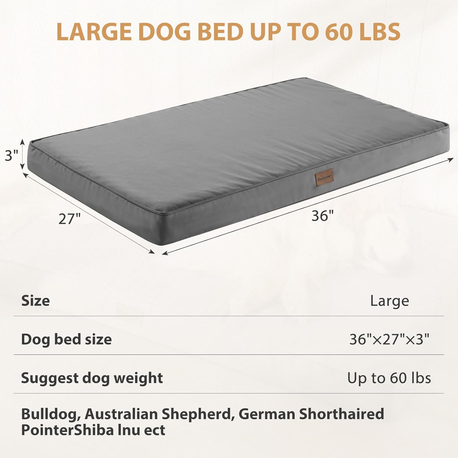 BFPETHOME Camas para perros grandes al aire libre, cama impermeable para perros medianos, grandes y extragrandes, cama ortopédica para perros con
