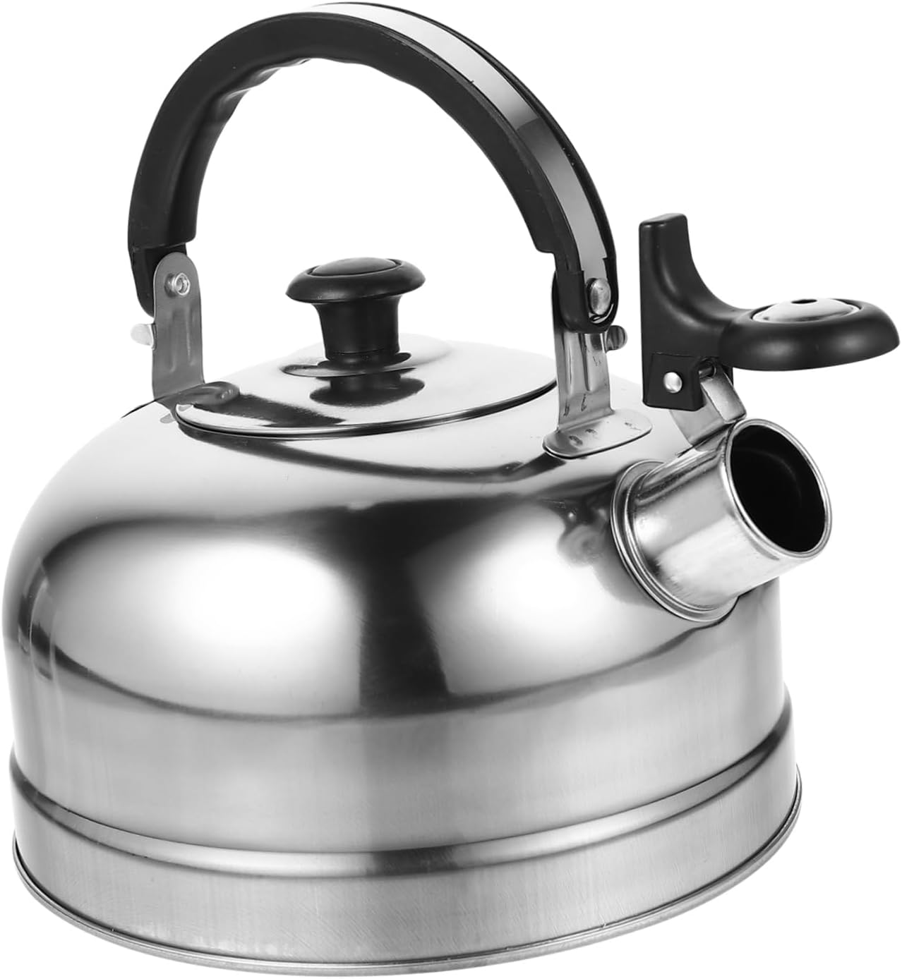 NOLITOY Olla de sonido para camping, tetera para acampar, hervidor de hervidor, silbato fuerte, tetera, silbido, tetera, tetera de acero inoxidable,