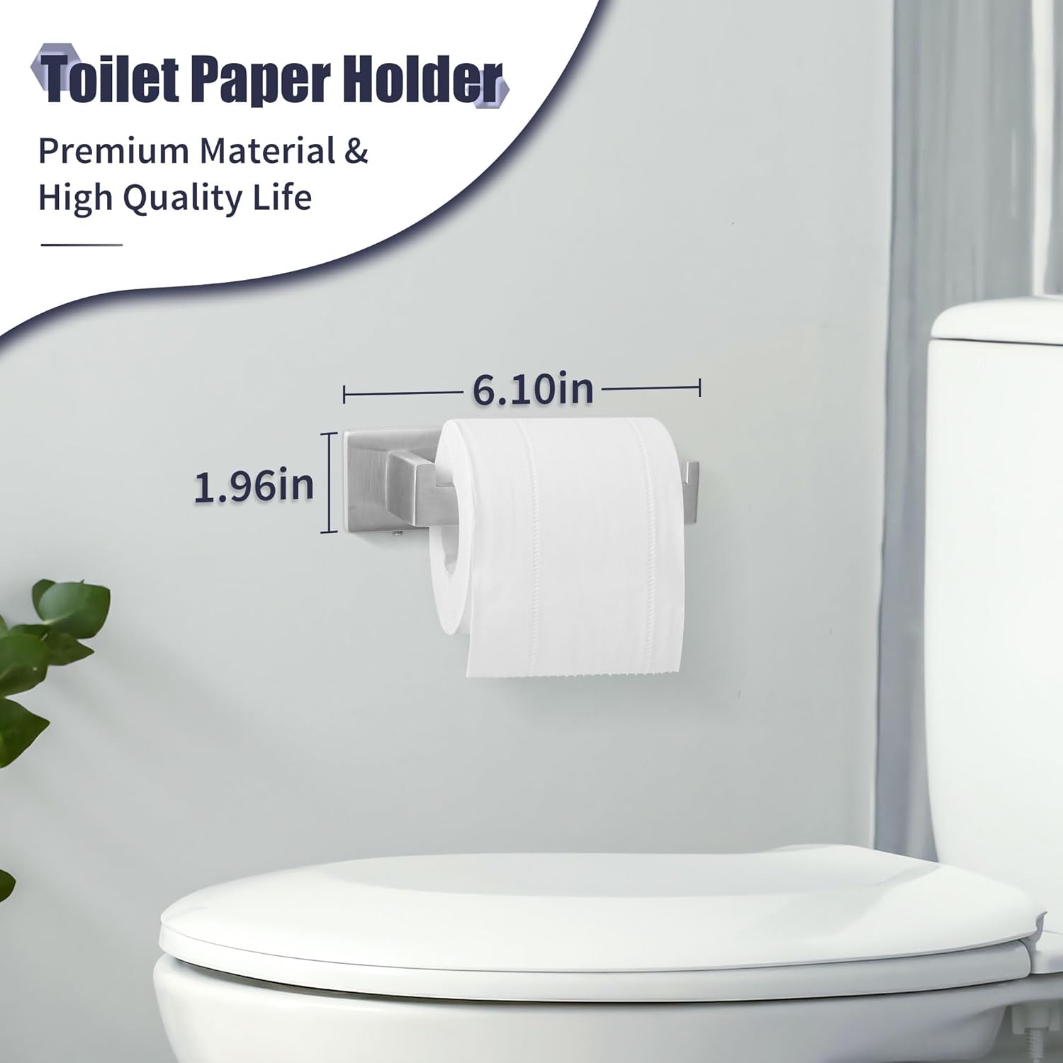 Juego de accesorios de baño de 5 piezas de plata cepillada, juego de toallas de baño de acero inoxidable SUS304, toalleros montados en la pared.