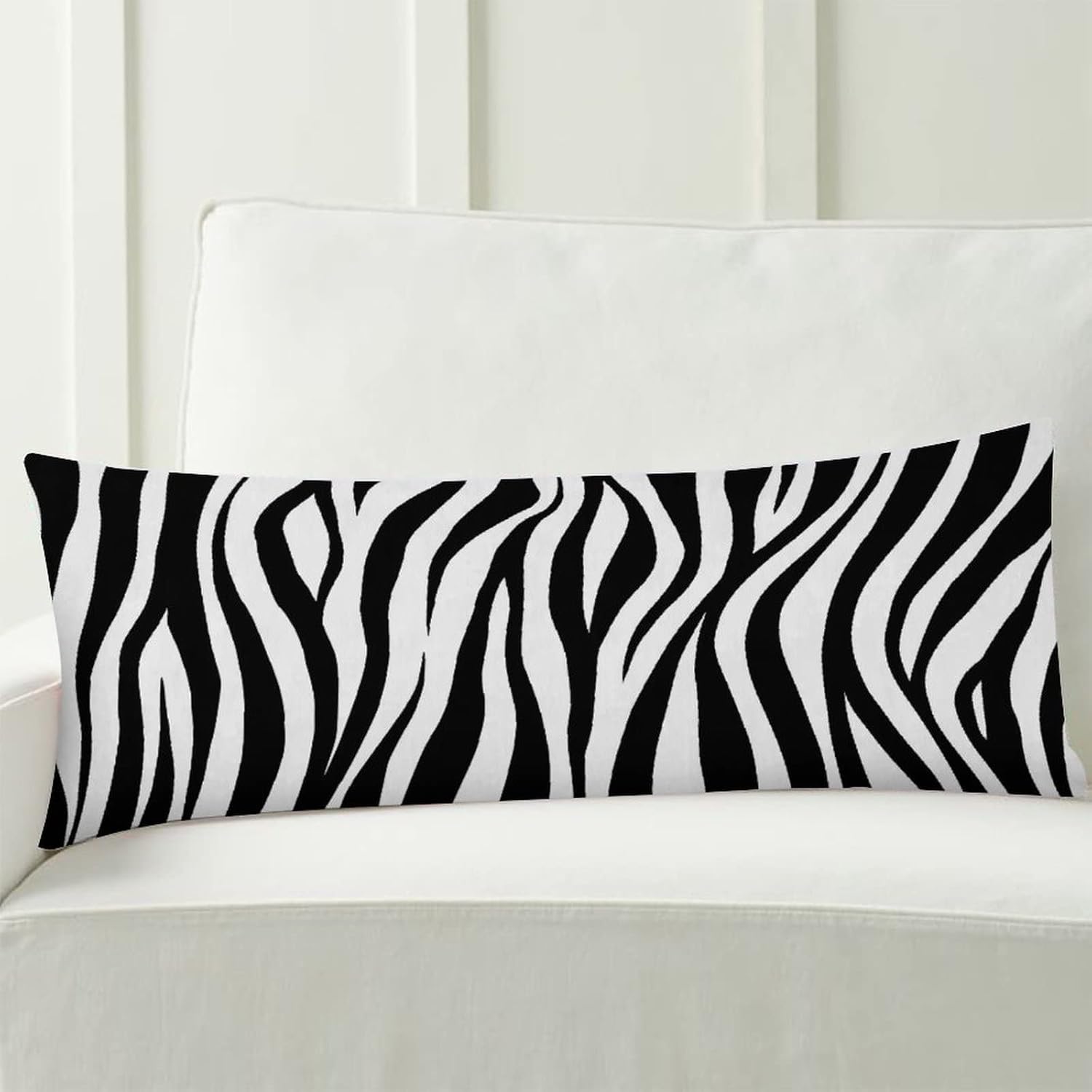 Funda de almohada corporal con estampado de cebra, respaldo largo, funda protectora de almohada con estampado de rayas de cebra para dormitorio, 20