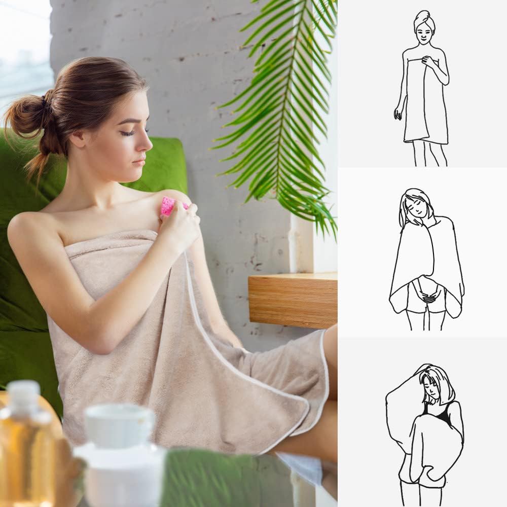 KinHwa Toalla de baño de microfibra grande, toalla de baño absorbente, toallas de baño suaves, tamaño grande para mujeres y hombres, ideal para spa,