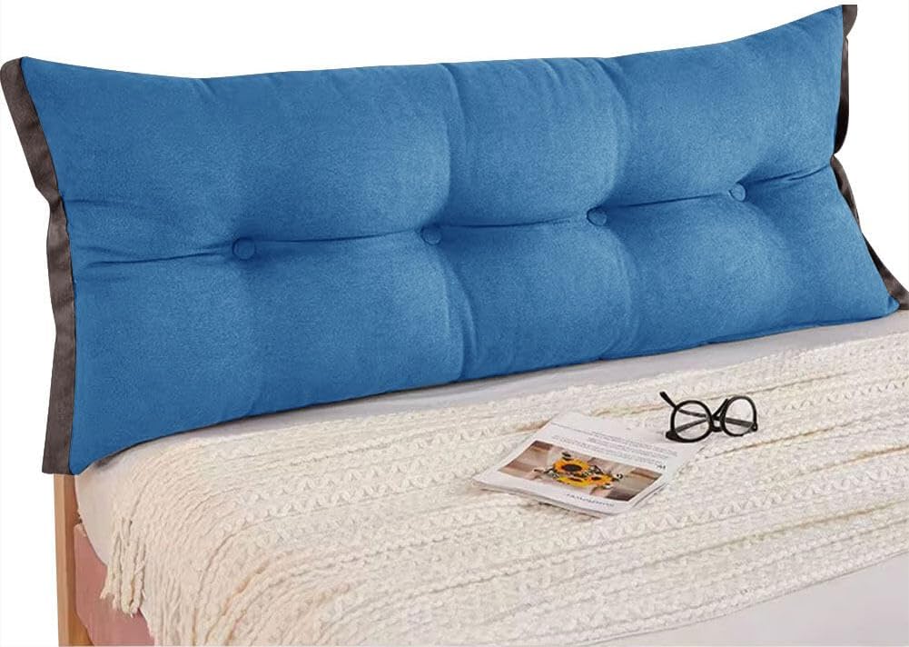Gujuja Almohada de cuña grande para cabecero, almohada larga para cama, almohadas de lectura para sentarse en la cama, almohadas para adultos, cojín